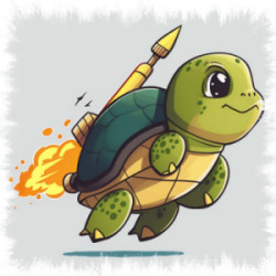 AI generated turtle with rocket